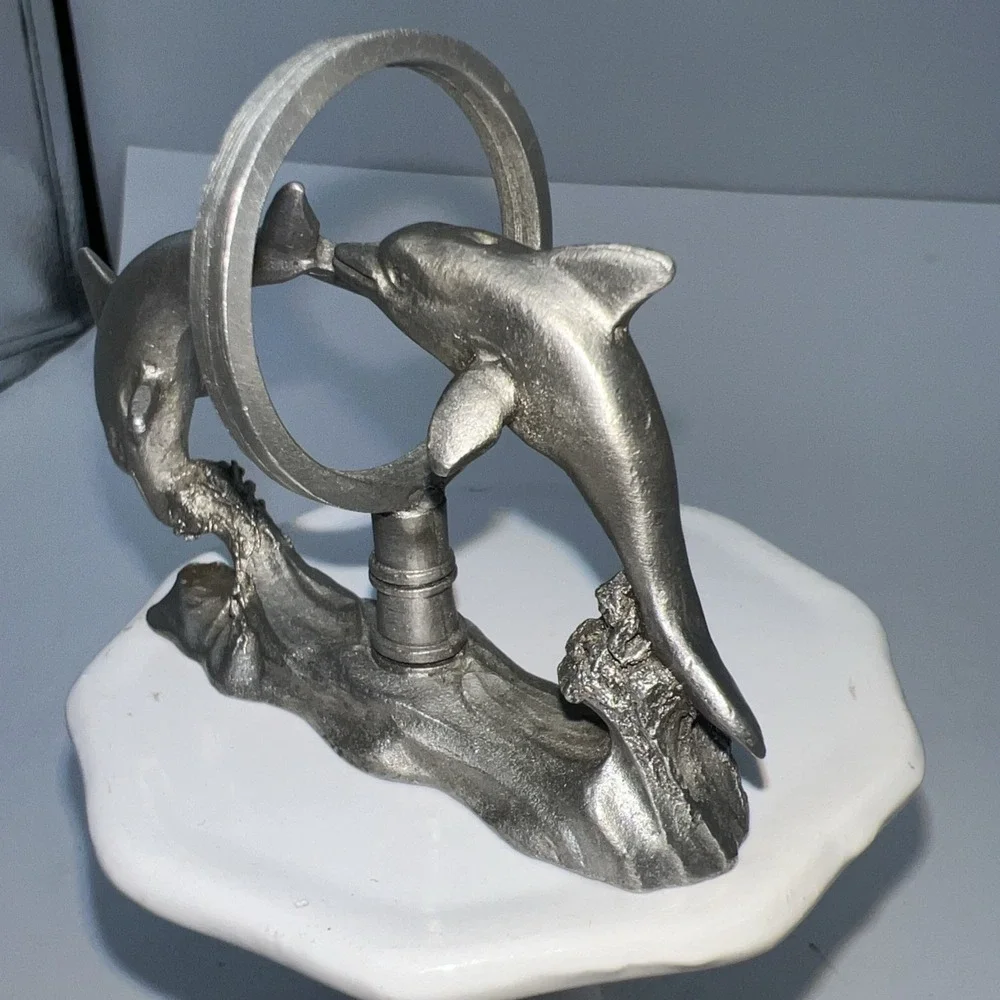 Spoontiques Pewter‎ Dolphins # 2058 Jumping Through Hoop Porpoises